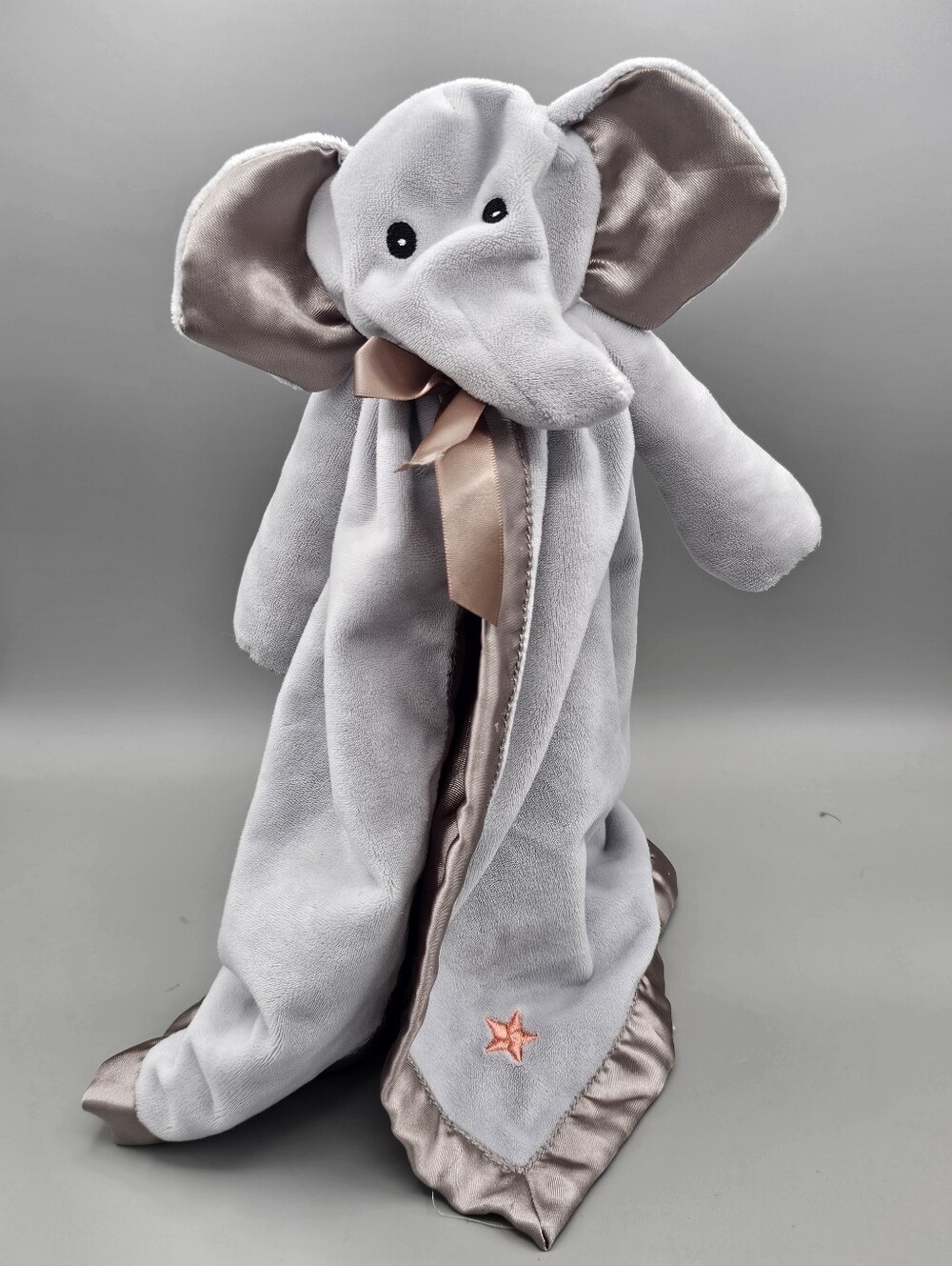 Scentsy Buddy Gray Elephant Lovey Blanket Satin Trim & Inside Plush 2013 Flaw